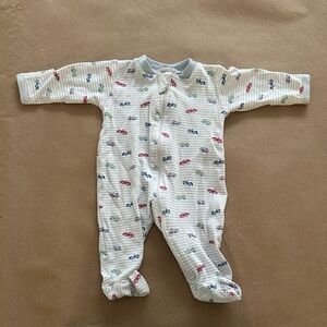 Kissy Kissy Cream Footie with Colorful Cars